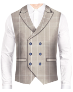 KHAKI WINDOW CHECK VEST