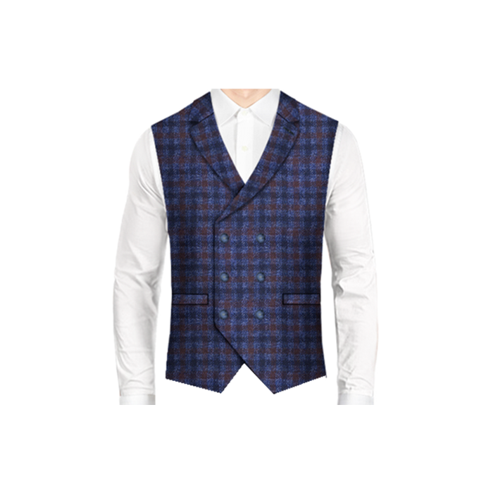 TWEED BROWN & BLUE VEST