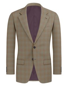 Luciano – Camel Check Wool Blend Blazer
