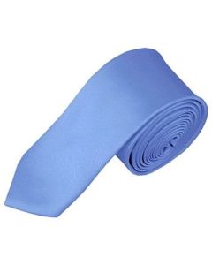 Satin Silk  Neck Ties-medium blue 