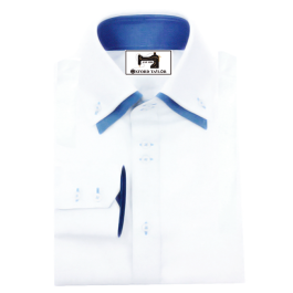 トップス Audire Double collar dress shirt (White) Double collar dress shirt (White) – Audire