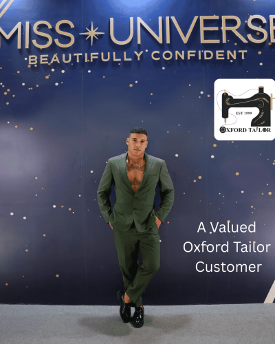 Celebrating Elegance: An Esteemed Oxford Tailor Customer at Miss Universe